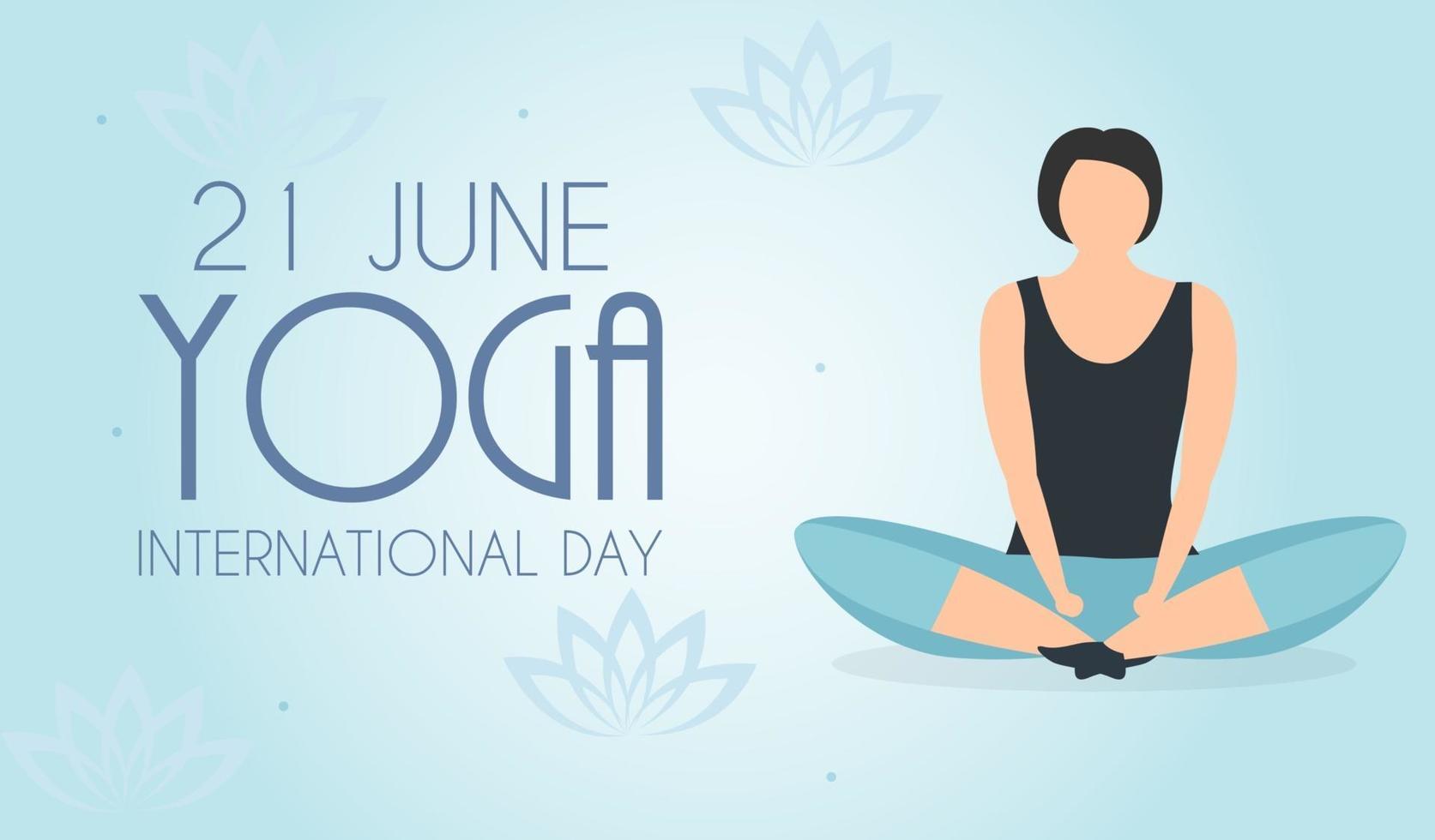 yoga internationell dag 21 juni bakgrund vektor