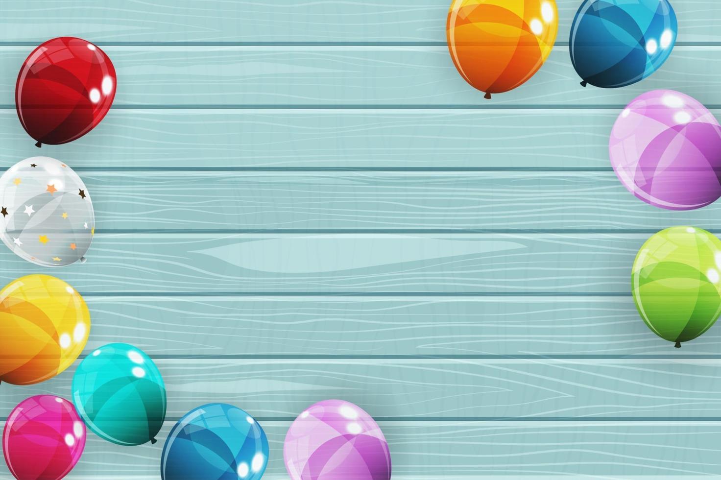 Farbe glänzend alles Gute zum Geburtstag Luftballons Banner Hintergrund Vektor-Illustration vektor