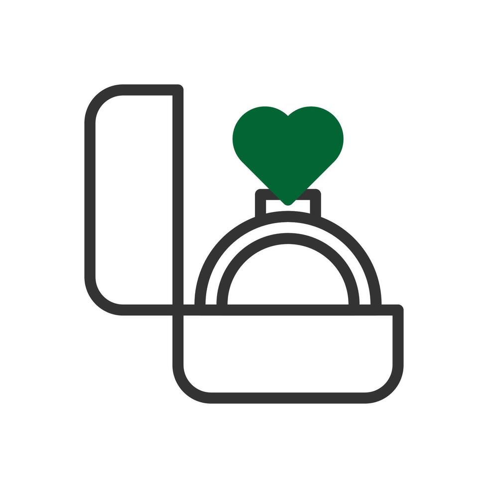 ringa kärlek ikon duotone grå grön stil valentine illustration symbol perfekt. vektor