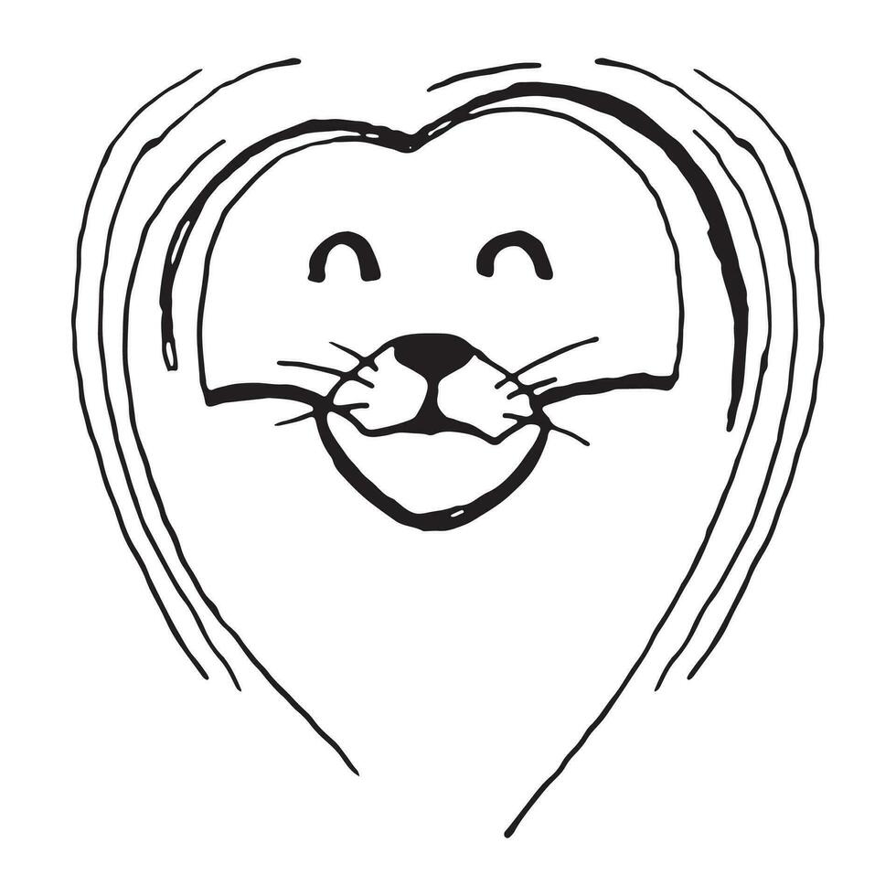 hand skiss av lejon huvud med man. lejon teckning och djur- skiss, hand dragen lejon vektor illustration