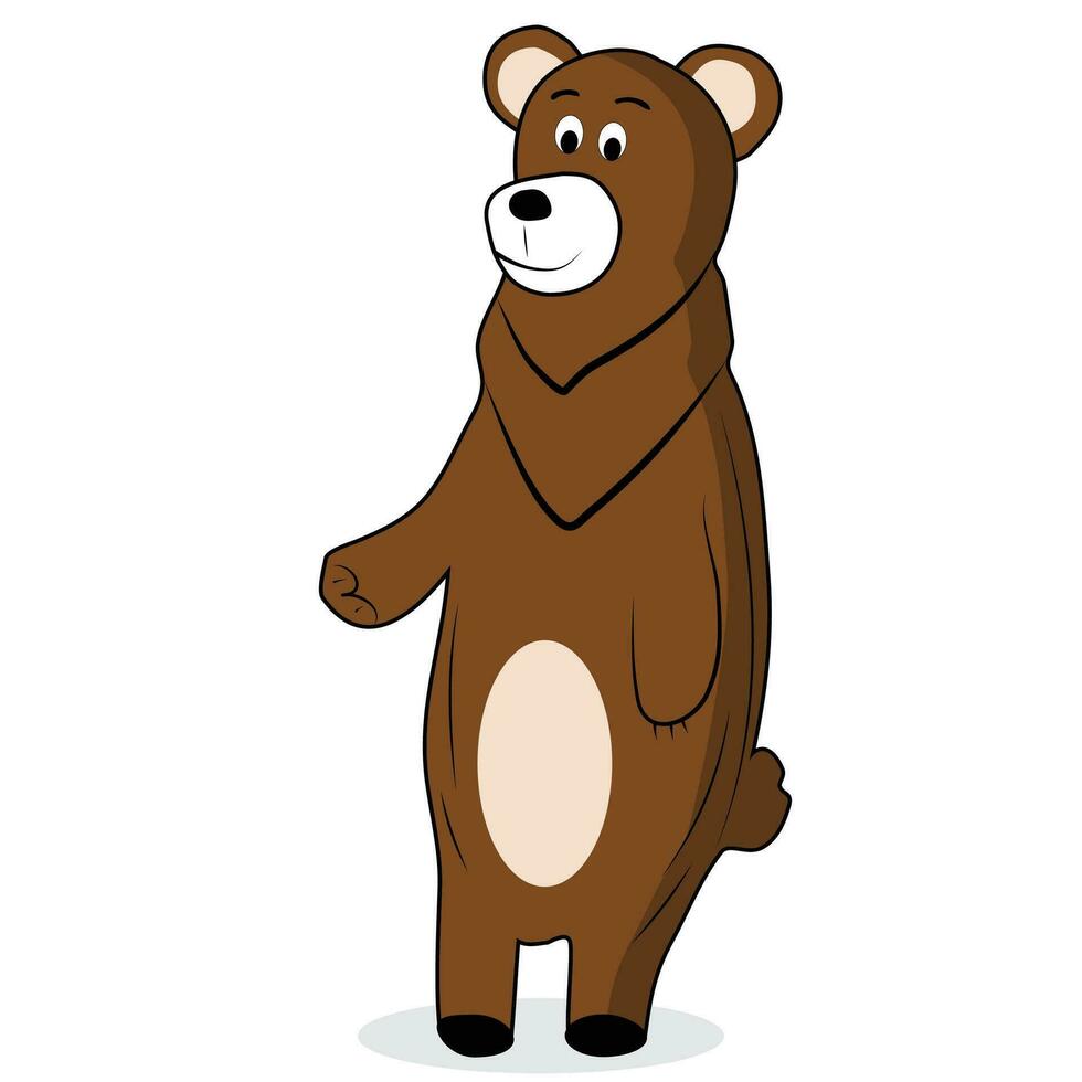 tecknad serie brun Björn. grizzly Björn och brun Björn isolerat, vektor illustration