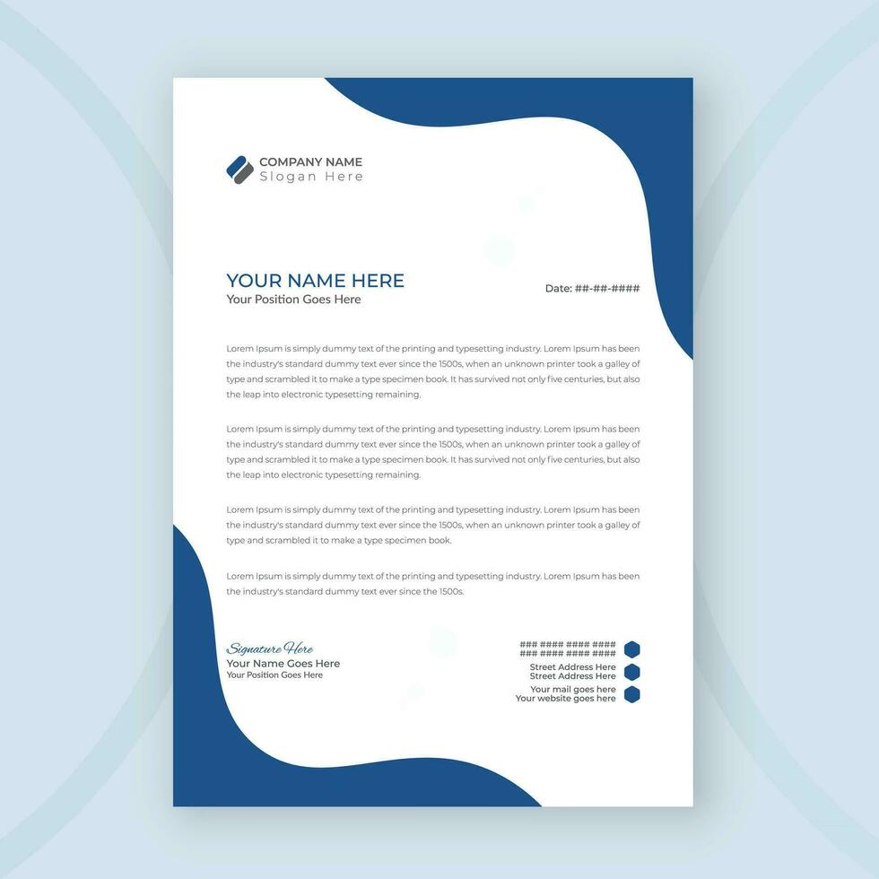 minimal företags- brev mall design för din företag företag vektor