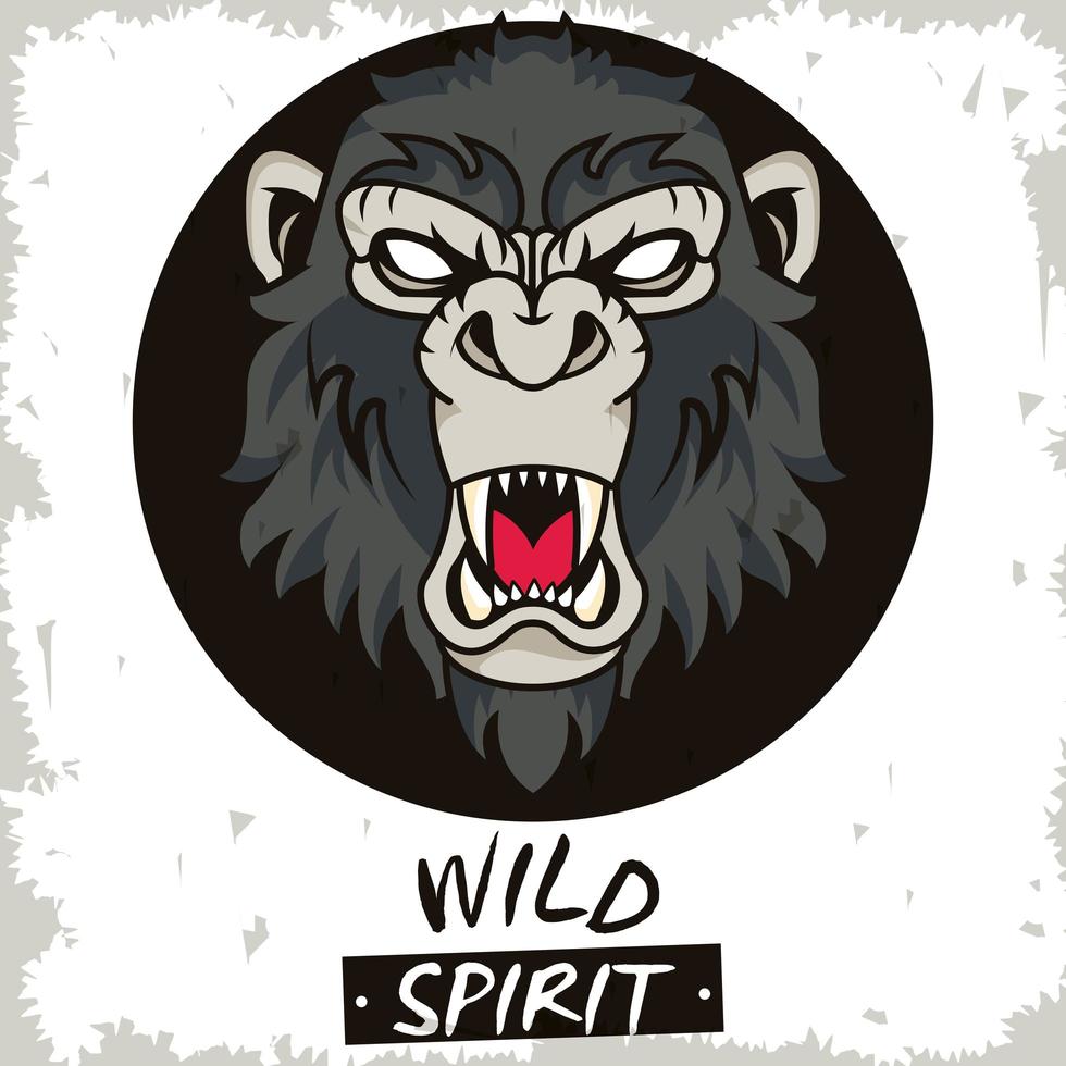 vild gorilla spirit kreativ design vektor