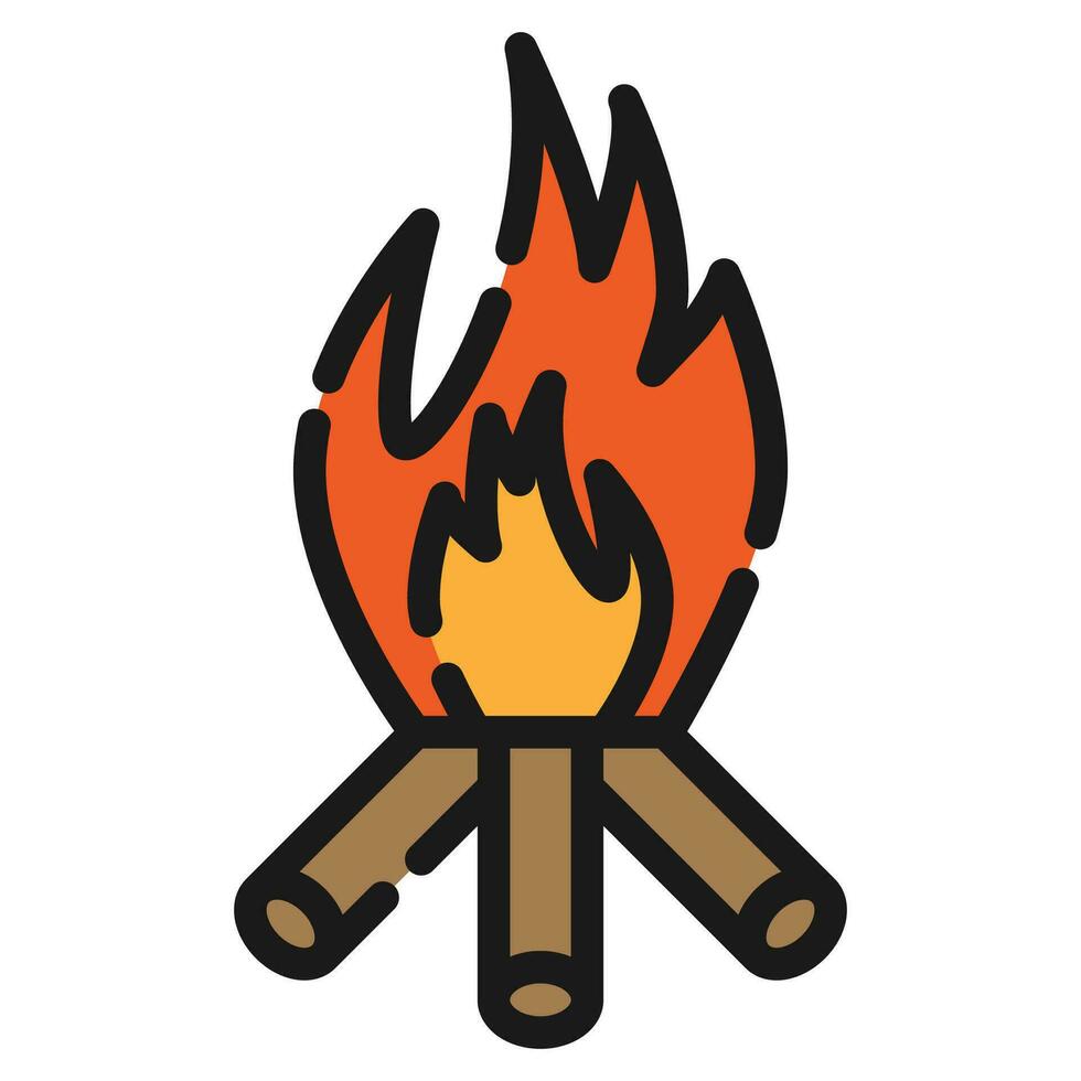 Lagerfeuer Camping Symbol, Vektor Illustration