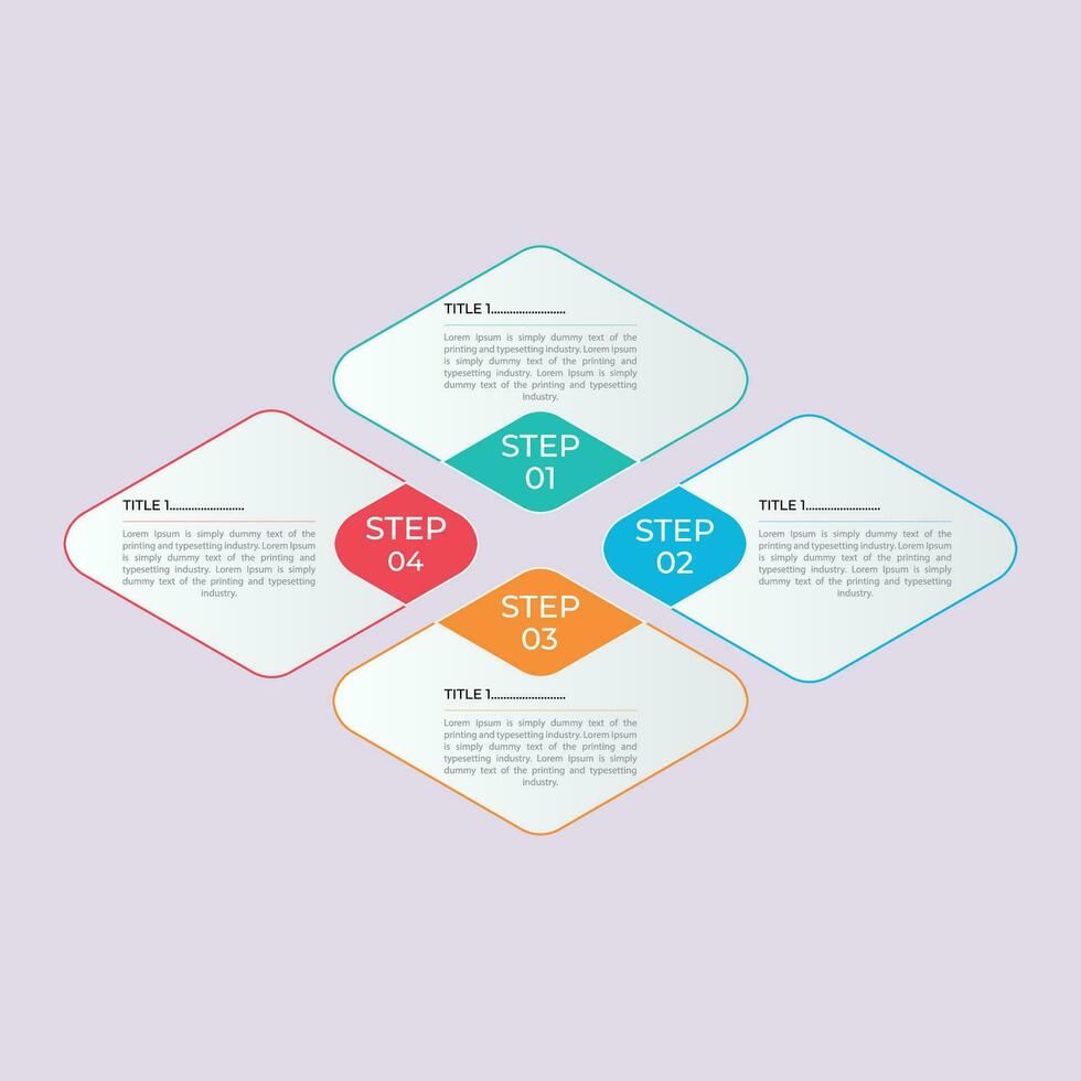 4 Schritte Infografiken Vorlage Design vektor