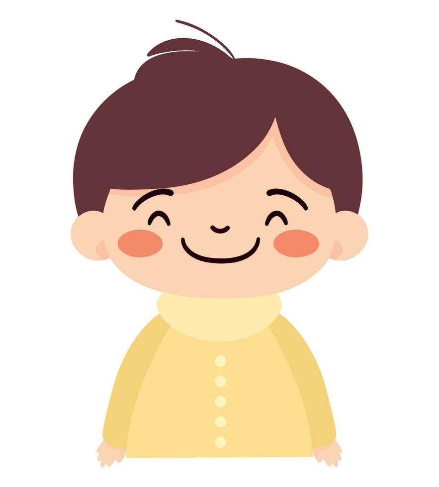 lächelnd Kleinkind gekleidet im Hemd Über Weiß vektor