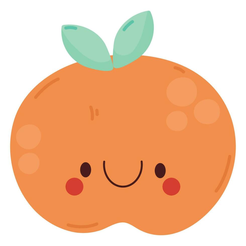 kawaii Mandarine Design Über Weiß vektor