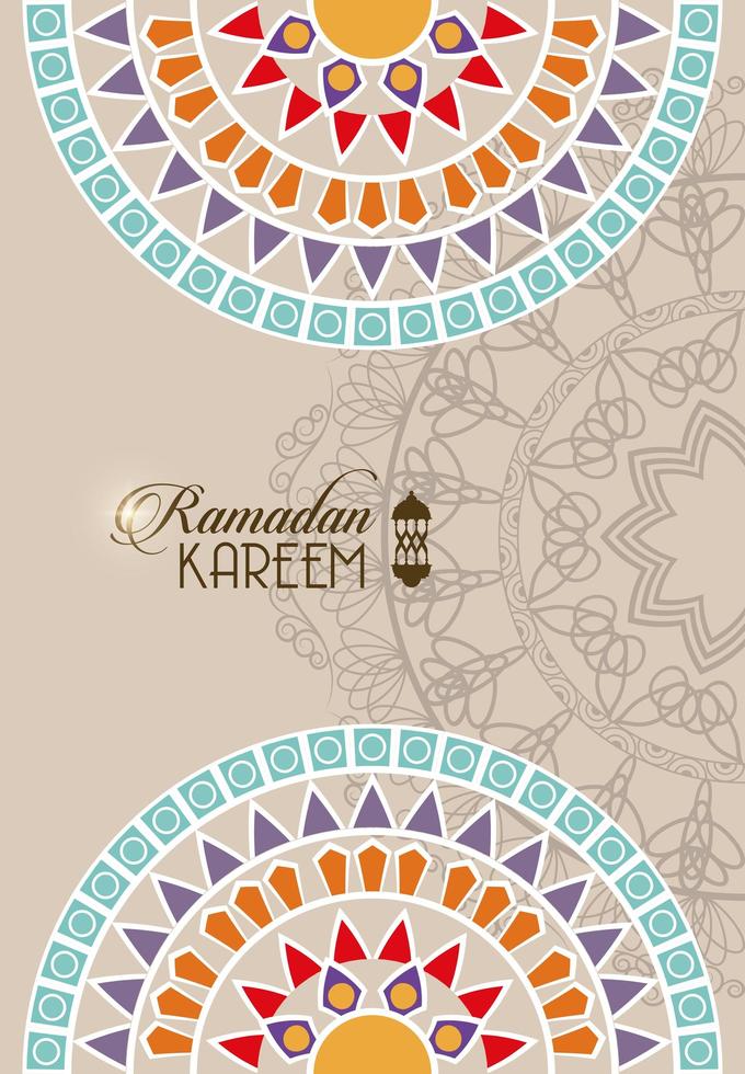 Eid Mubarak Karte mit Schriftzug und Mandalas Rahmen vektor