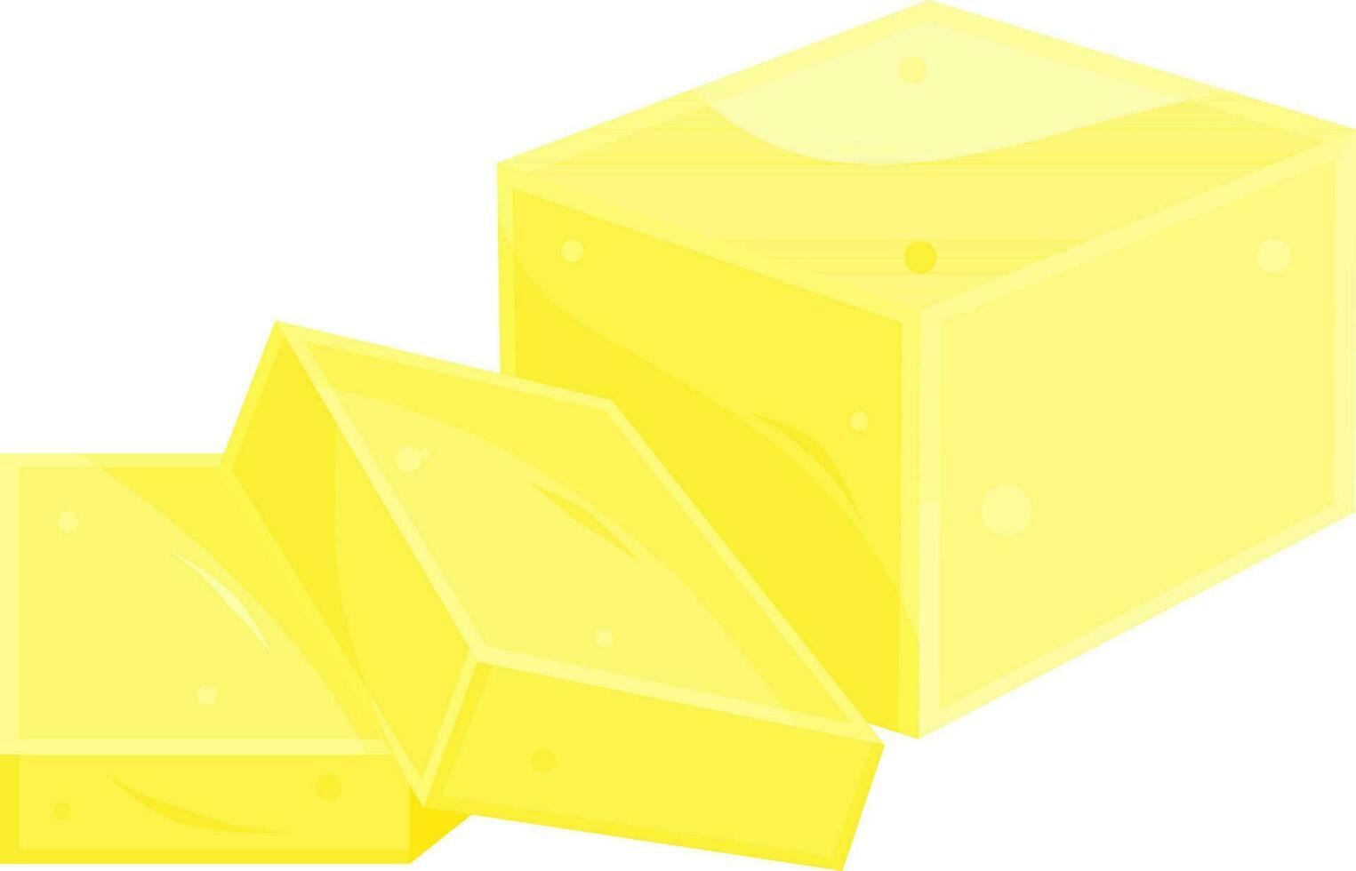 Farbe Vektor Illustration von Butter, Brikett und Scheiben von Butter, geschnitten Butter, Molkerei Produkte