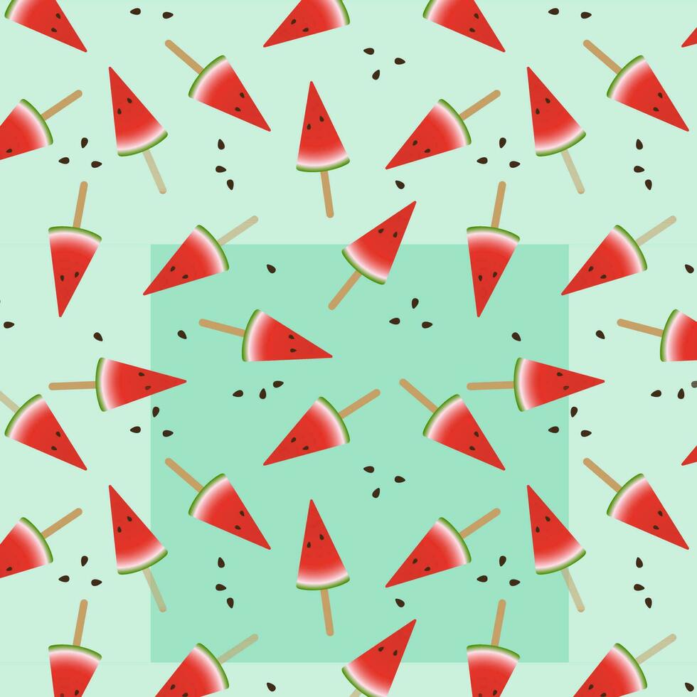 sömlös vattenmelon skiva mönster. vektor blå bakgrund.