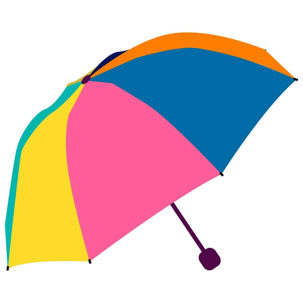 bunt öffnen Regenschirm Schutz Klima Jahreszeit isoliert Objekt auf Weiß Hintergrund eben Vektor Illustration