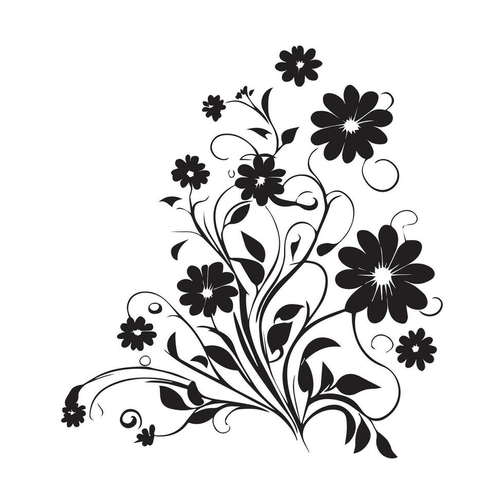 Blume Design Vektor Illustration schwarz Farbe