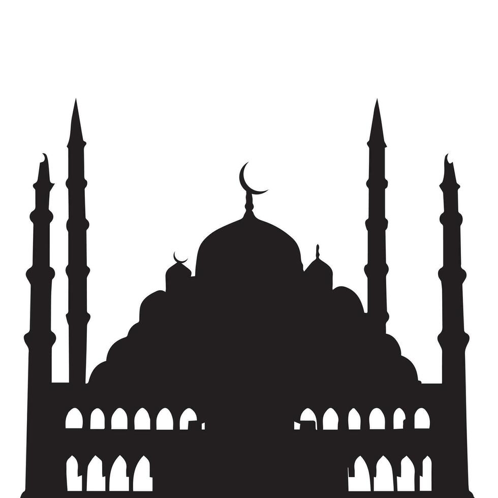 ein schön Moschee Vektor Silhouette Illustration