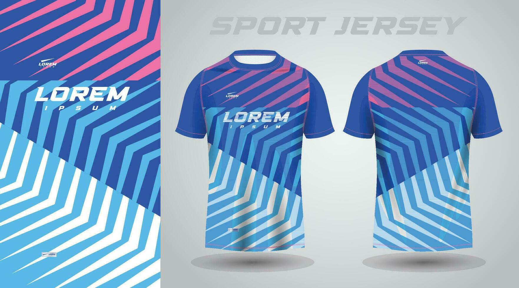 blå rosa skjorta fotboll fotboll sport jersey mall design attrapp vektor