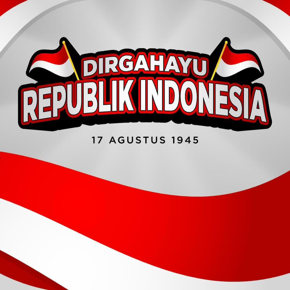 Indonesien Unabhängigkeit Tag Dirgahayu 17 Agustus 1945 Sozial Medien Vorlage Design vektor