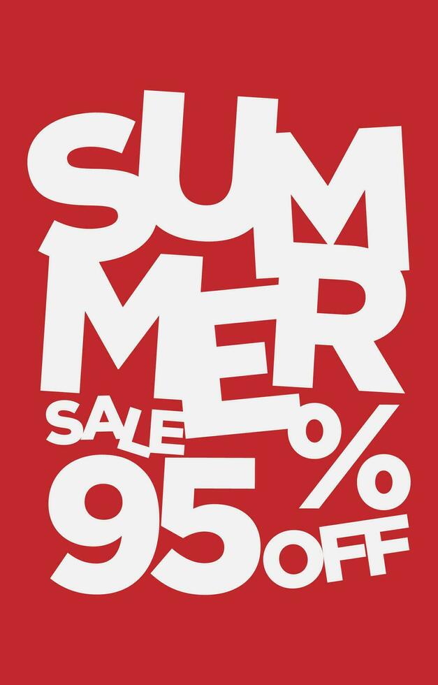 95 procent av sommar försäljning PR typografi vektor design element