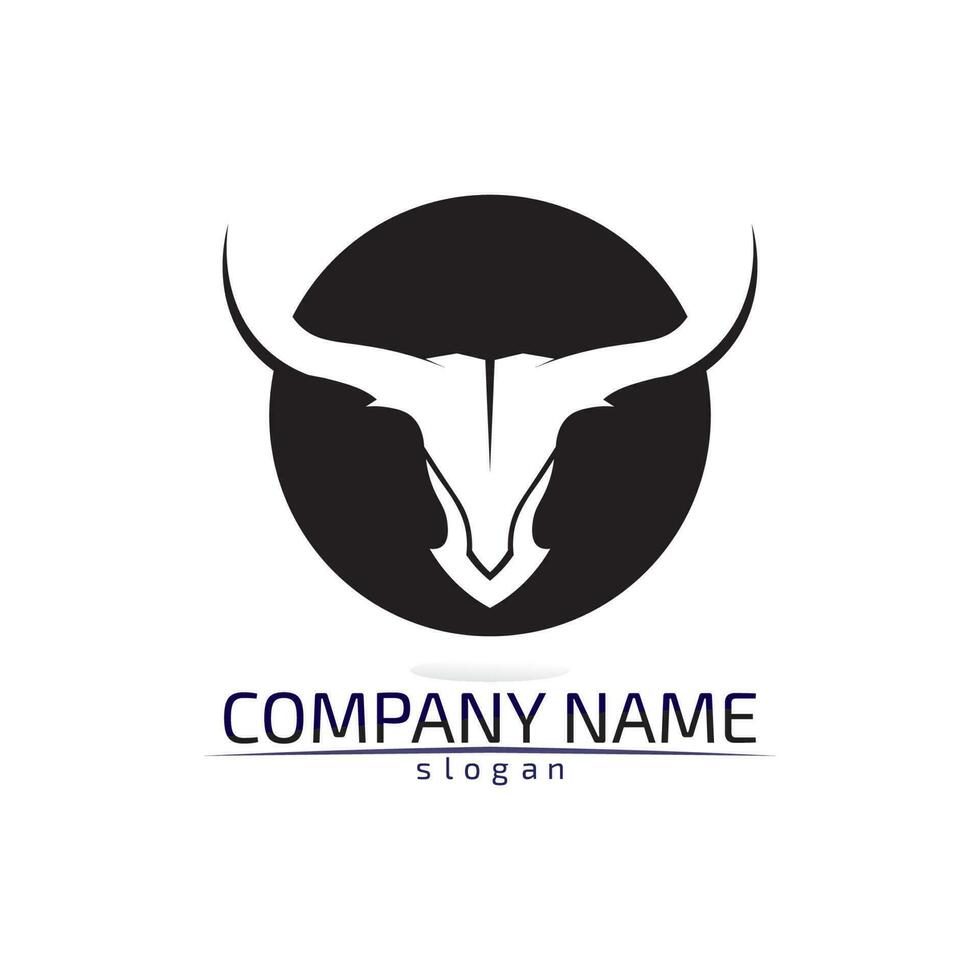 bull horn logotyp och symboler mall ikoner app vektor