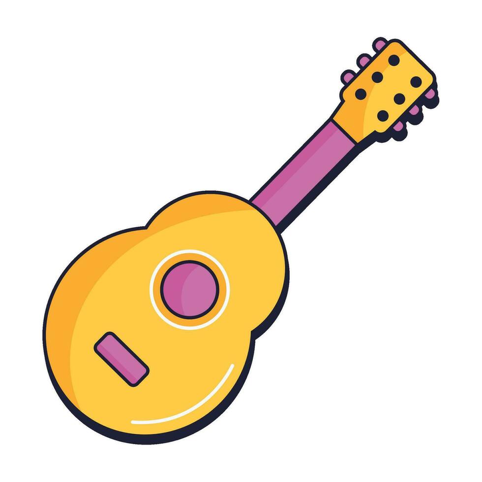 gitarr instrument musikaliska isolerade ikon vektor