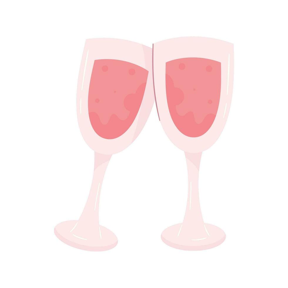rosa vin koppar dryck ikon vektor