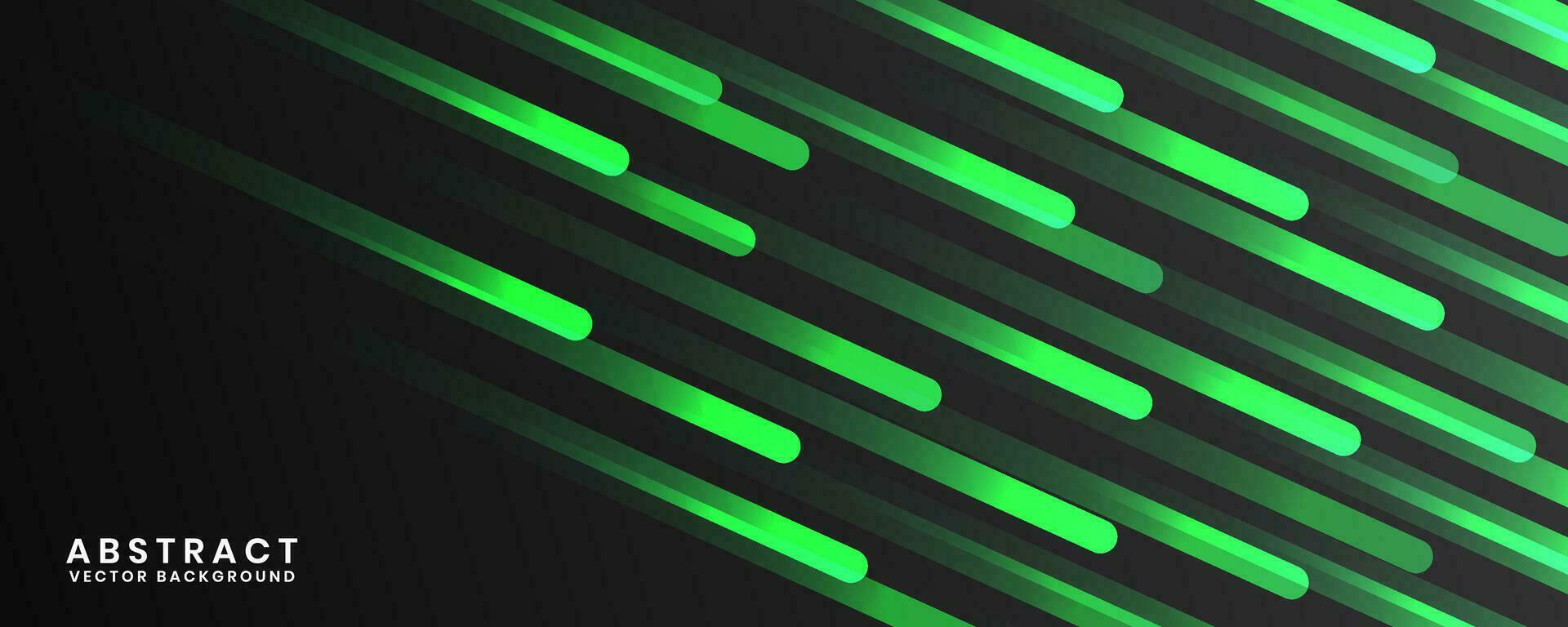 3d svart geometrisk abstrakt bakgrund överlappning lager på mörk Plats med grön avrundad rader dekoration. modern grafisk design element randig stil begrepp för baner, flygblad, kort, eller broschyr omslag vektor