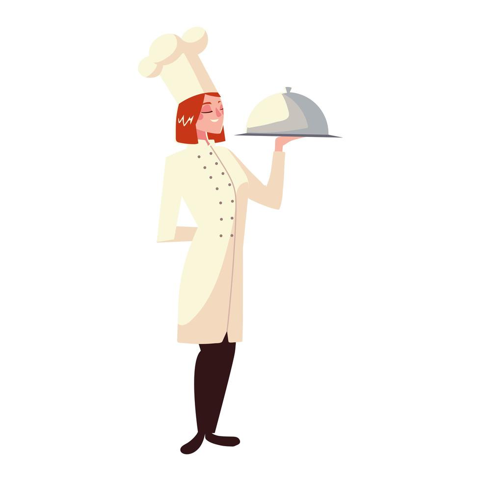 kvinnlig kock catering restaurangarbetare yrke restaurang vektor