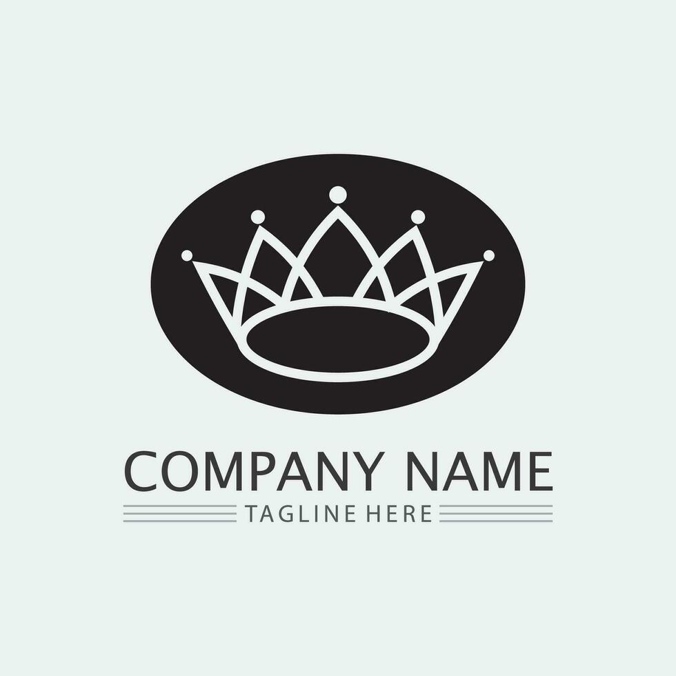 krona logotyp och drottning, kung logotyp designmall vektor illustration
