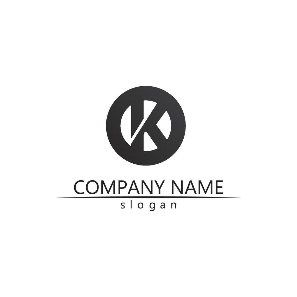 k Logo Design k Brief Schriftart Konzept Business Logo Vektor und Design erste Firma