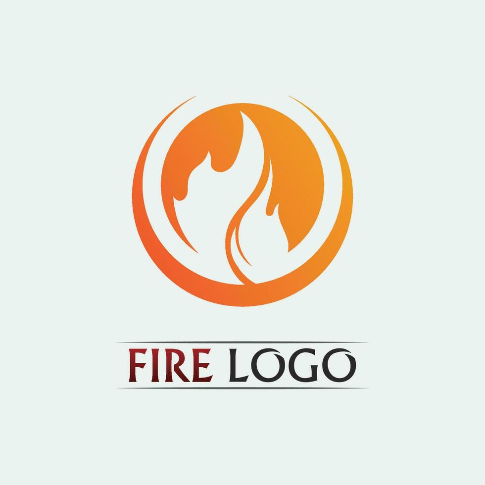 Tanne Symbol und Feuer Logo Design Vektor