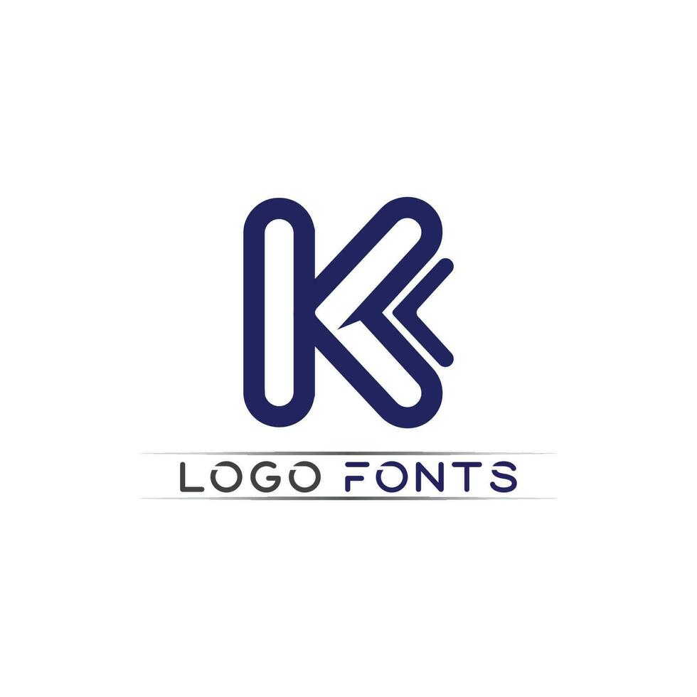 k Logo Design k Brief Schriftart Konzept Business Logo Vektor und Design erste Firma