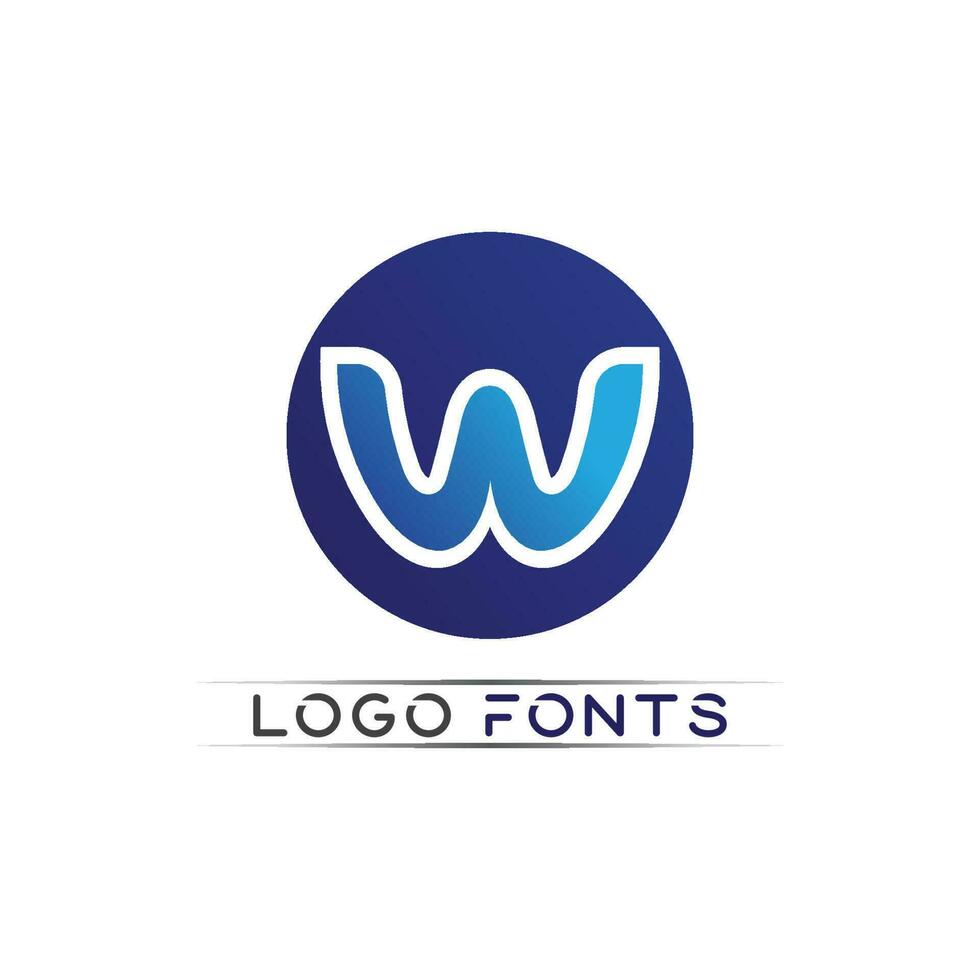 w Brief Logo Vorlage vektor