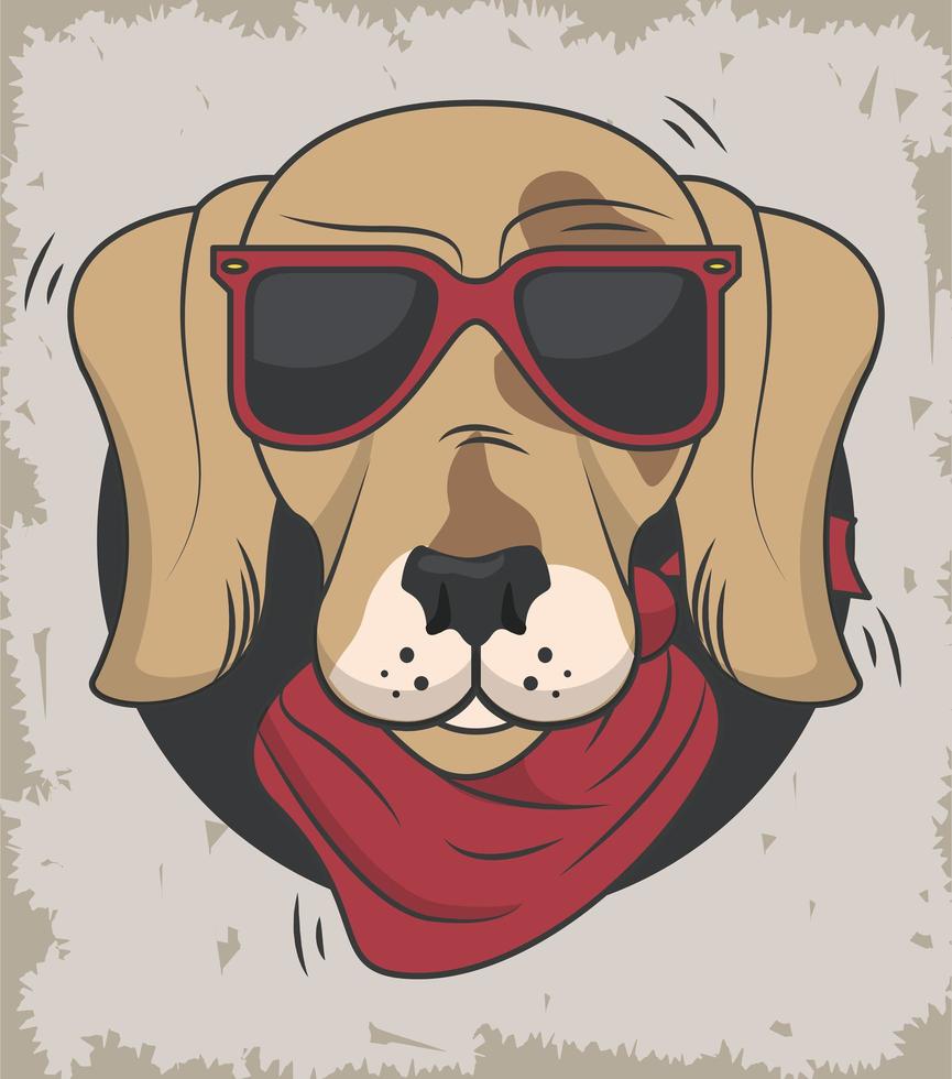 lustiger Hund mit Sonnenbrille coolen Stil vektor