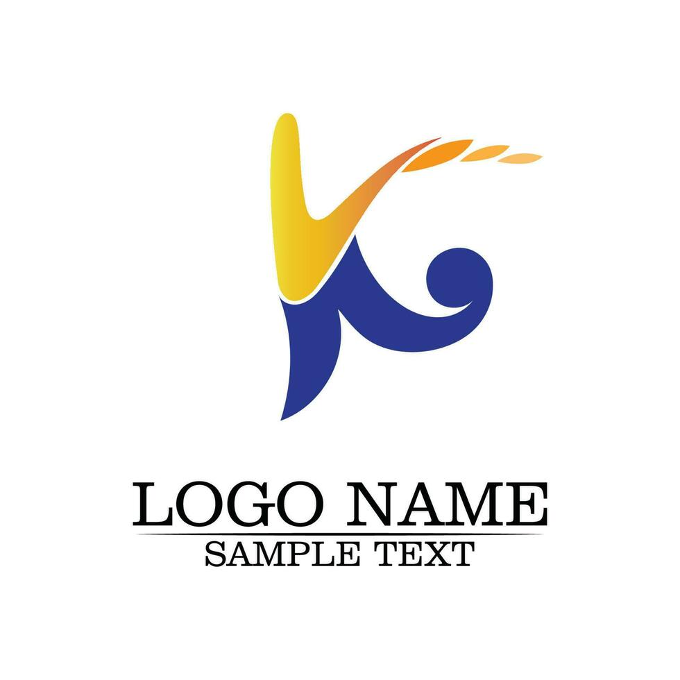 k Buchstabe k Logo Design und Vektor