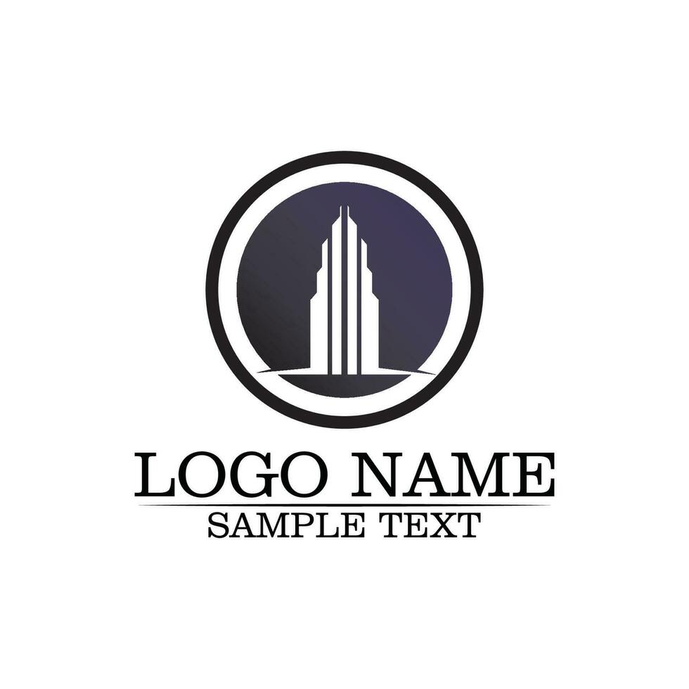 fastigheter och hem byggnader logotyp ikoner mall vektor