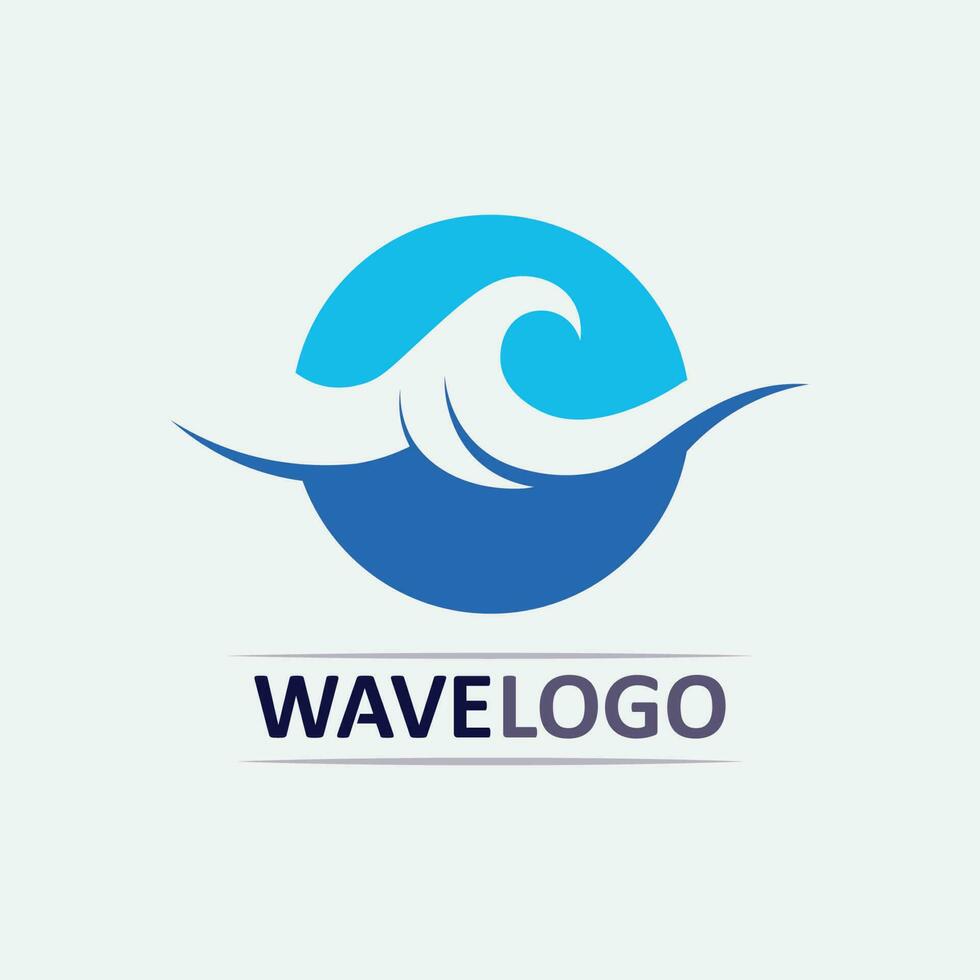 Wellensymbol und Wassertropfen-Vektor-Illustration-Design-Logo-Geschäft vektor