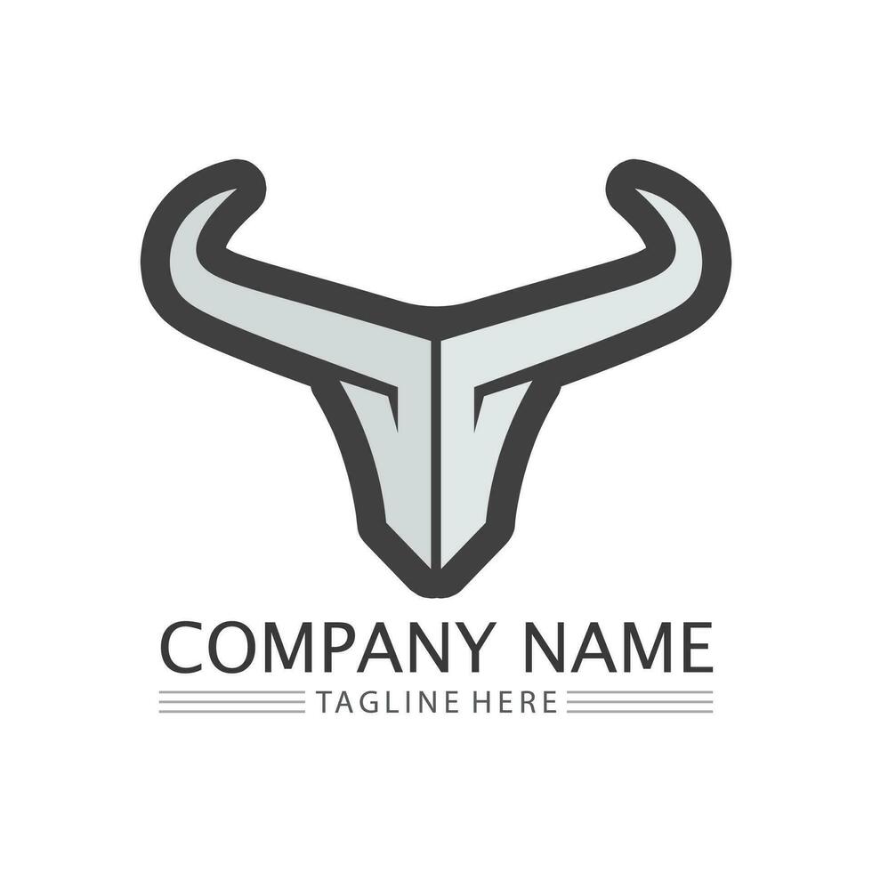 Stier Logo und Horn Symbole Kuh Vektor Vorlage Symbole App