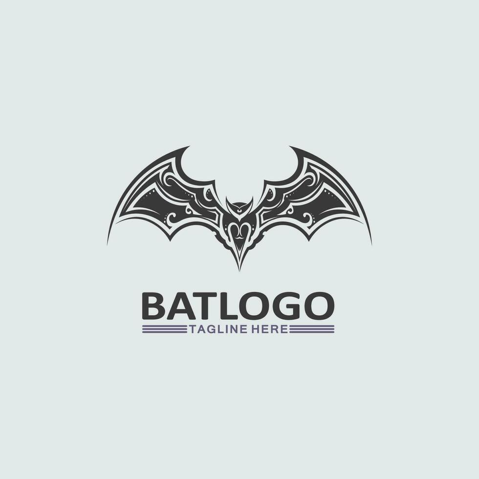 bat logotyp djur och vektor, vingar, svart, halloween, vampyr, gotisk, illustration, design bat ikon vektor