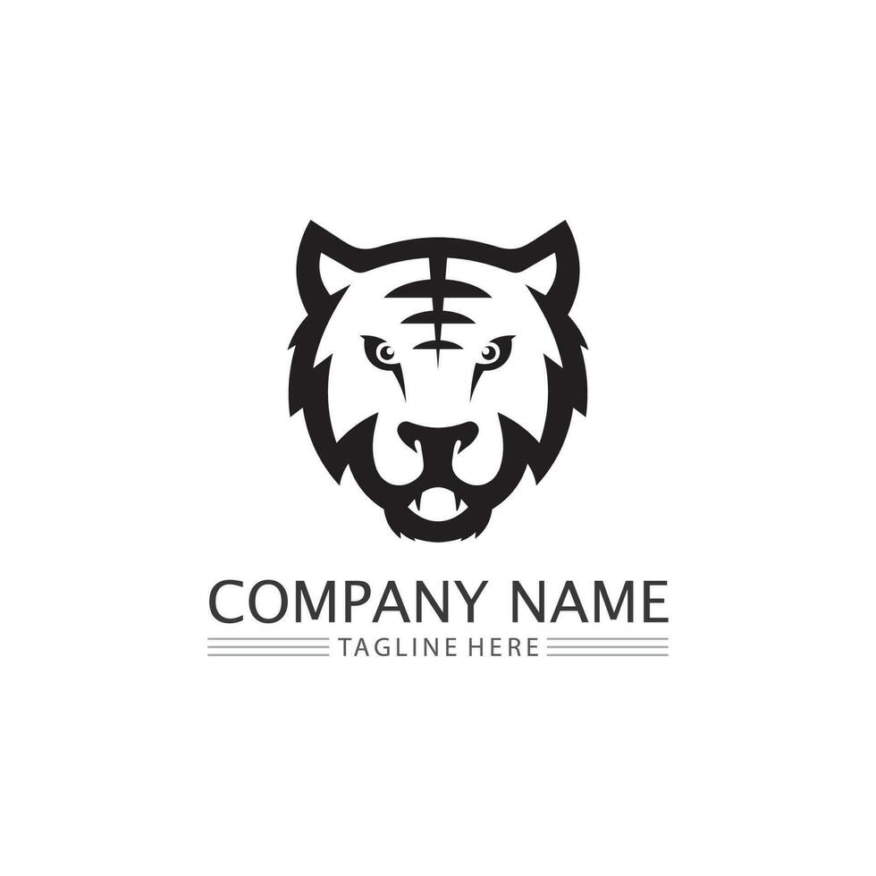 Tiger-Logo und Maskottchen entwerfen Tiervektorillustration vektor