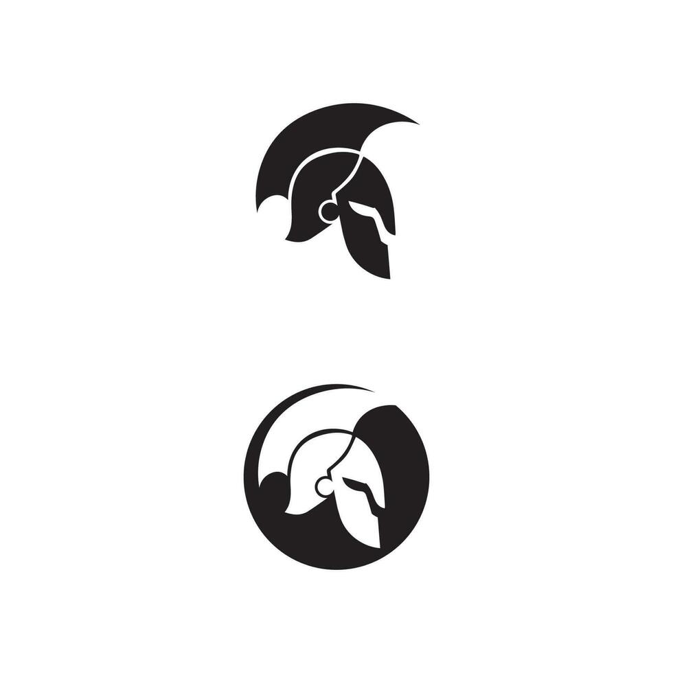 spartansk logotyp svart glaiator och vektor design hjälm och huvud svart