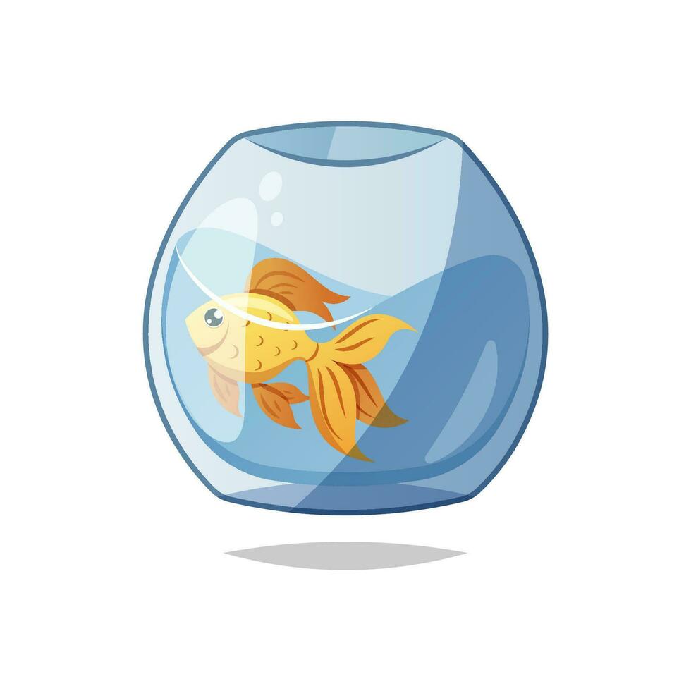 Goldfisch im ein Fischglas Vektor isoliert auf Weiß Hintergrund.