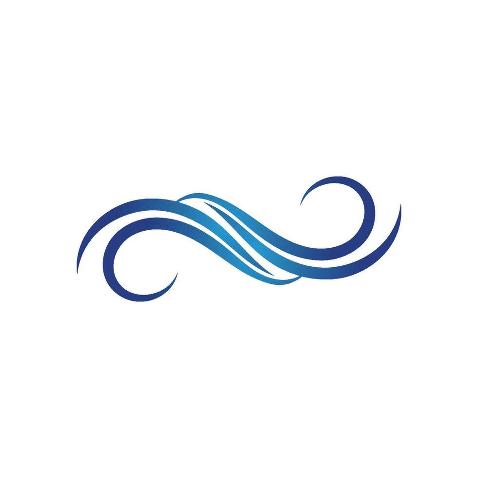 vågor strand logotyp och blå symboler mall ikoner app vektor