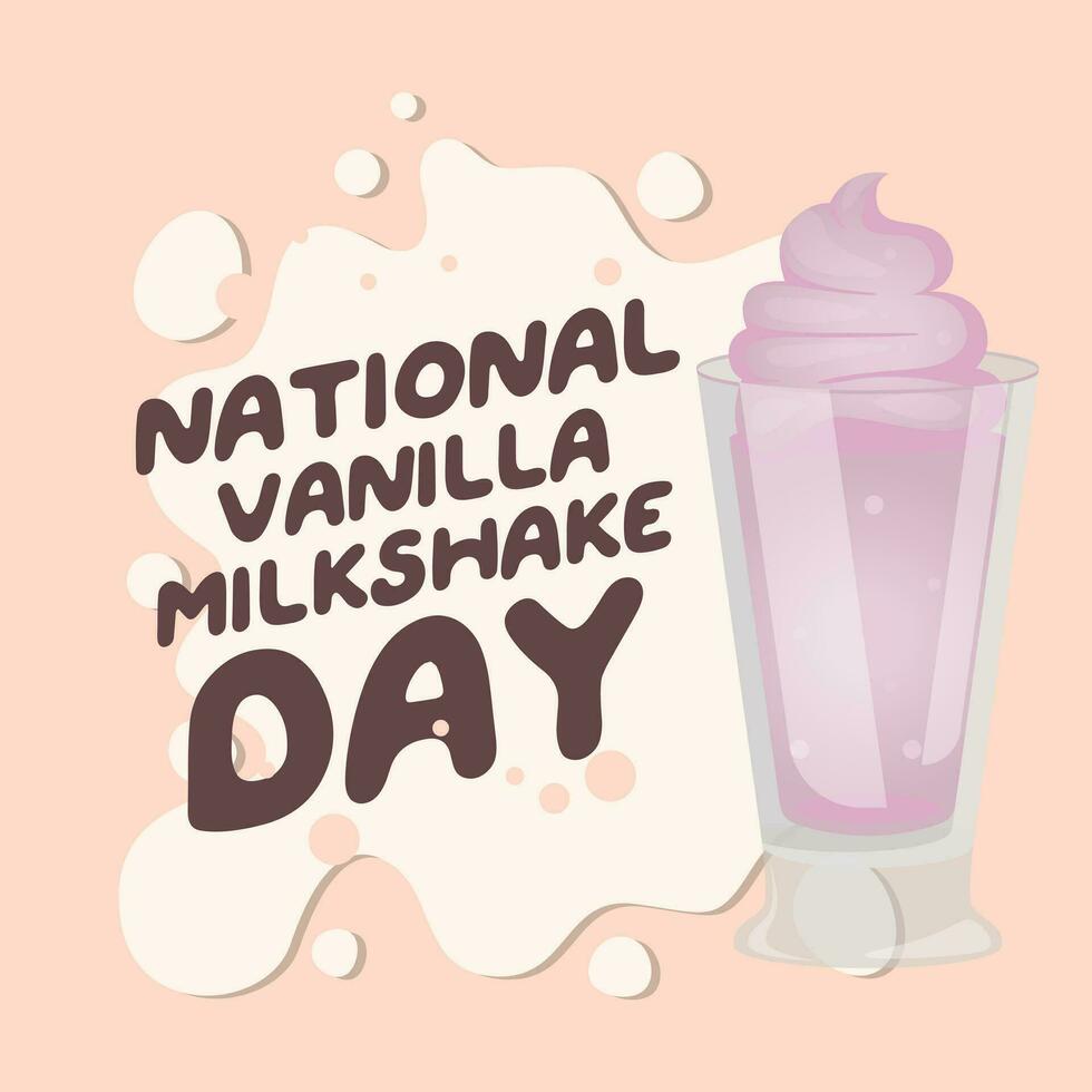 nationell vanilj milkshake vektor design för firande. vanilj milkshake vektor design. milkshake illustration.