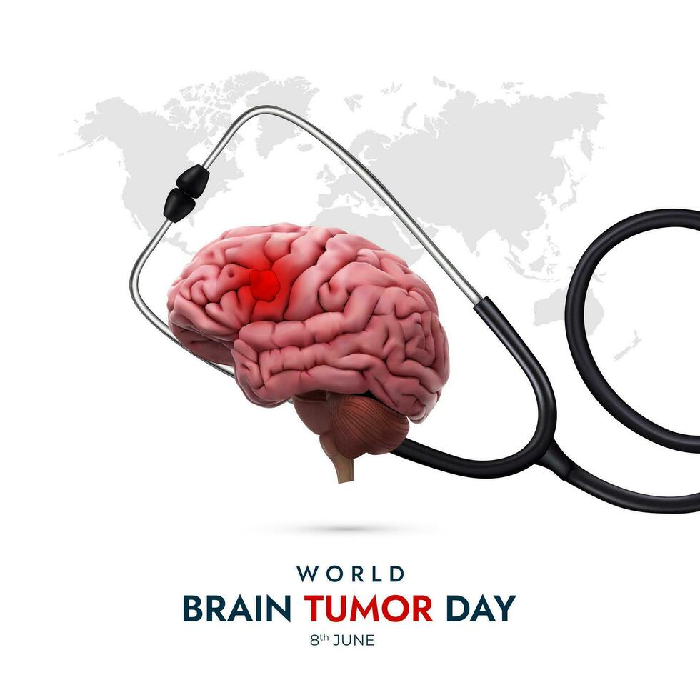 Welt Gehirn Tumor Tag Design zum Verbreitung Bewusstsein und erziehen Menschen Über Gehirn Tumoren vektor