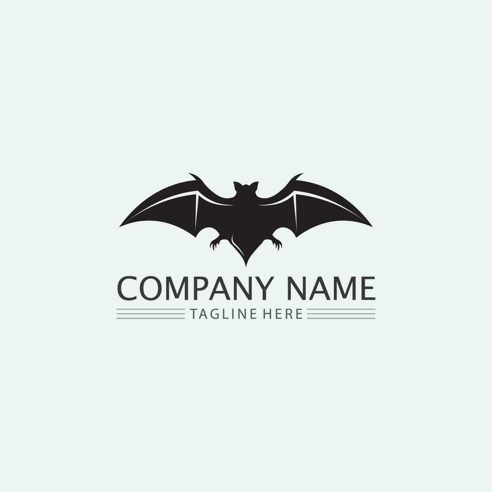 bat logotyp djur och vektor, vingar, svart, halloween, vampyr, gotisk, illustration, design bat ikon vektor