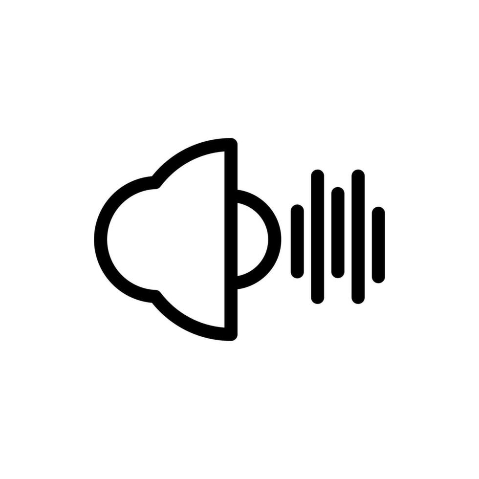 Musik- Audio- Symbol im modisch Linie Stil Design. Vektor Grafik Illustration. Musik- Audio- Symbol zum Webseite, Logo, App und Schnittstelle Design. schwarz Symbol