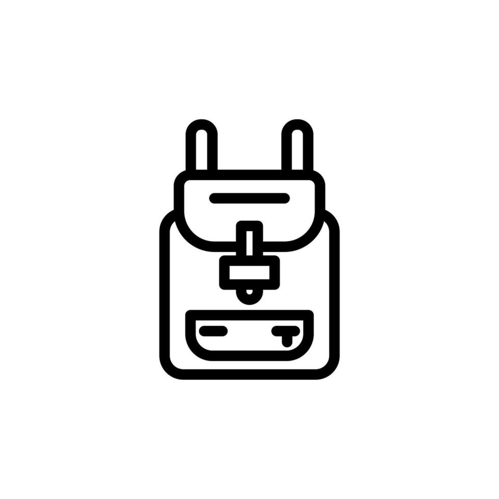 Rucksack Symbol im modisch Linie Stil Design. Vektor Grafik Illustration. Rucksack Symbol zum Webseite, Logo, App und Schnittstelle Design. schwarz Symbol Vektor