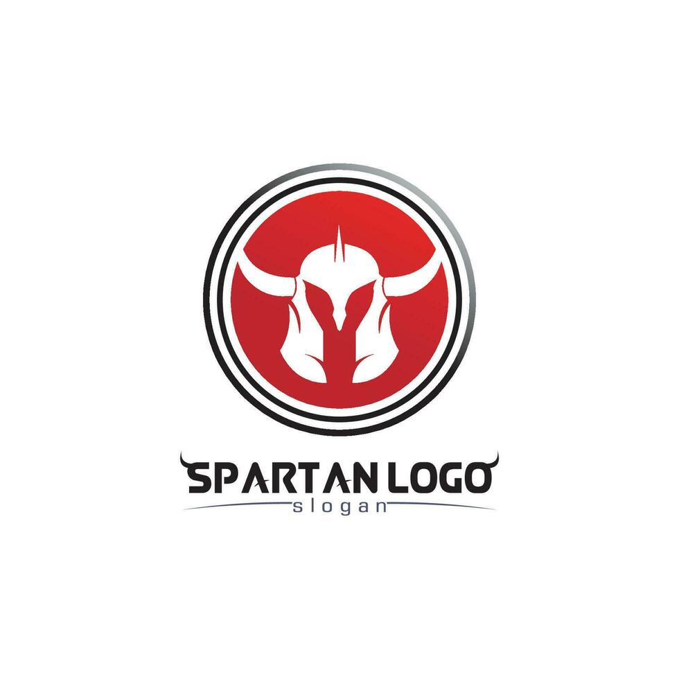 spartanisch Logo schwarz Gladiator und Vektor Design Helm und Kopf schwarz