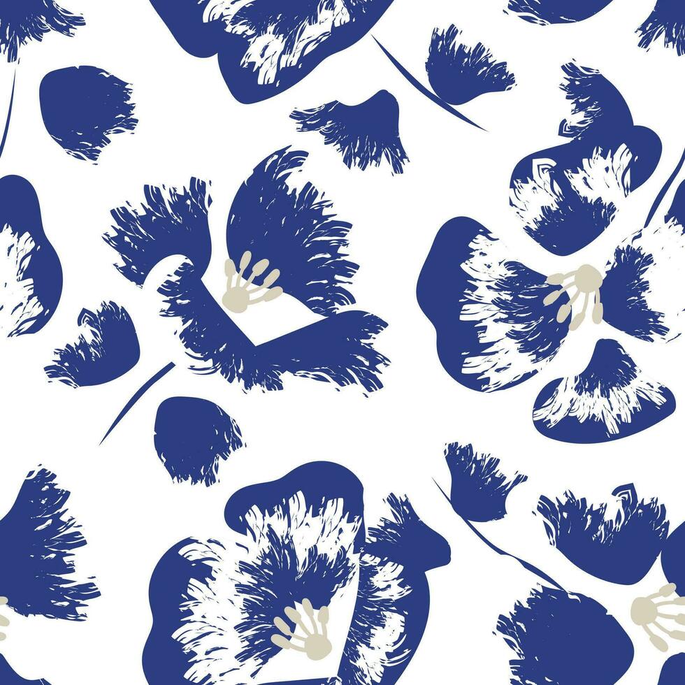 blå abstrakt blommig sömlös mönster design för mode textilier, grafik, bakgrunder och hantverk vektor