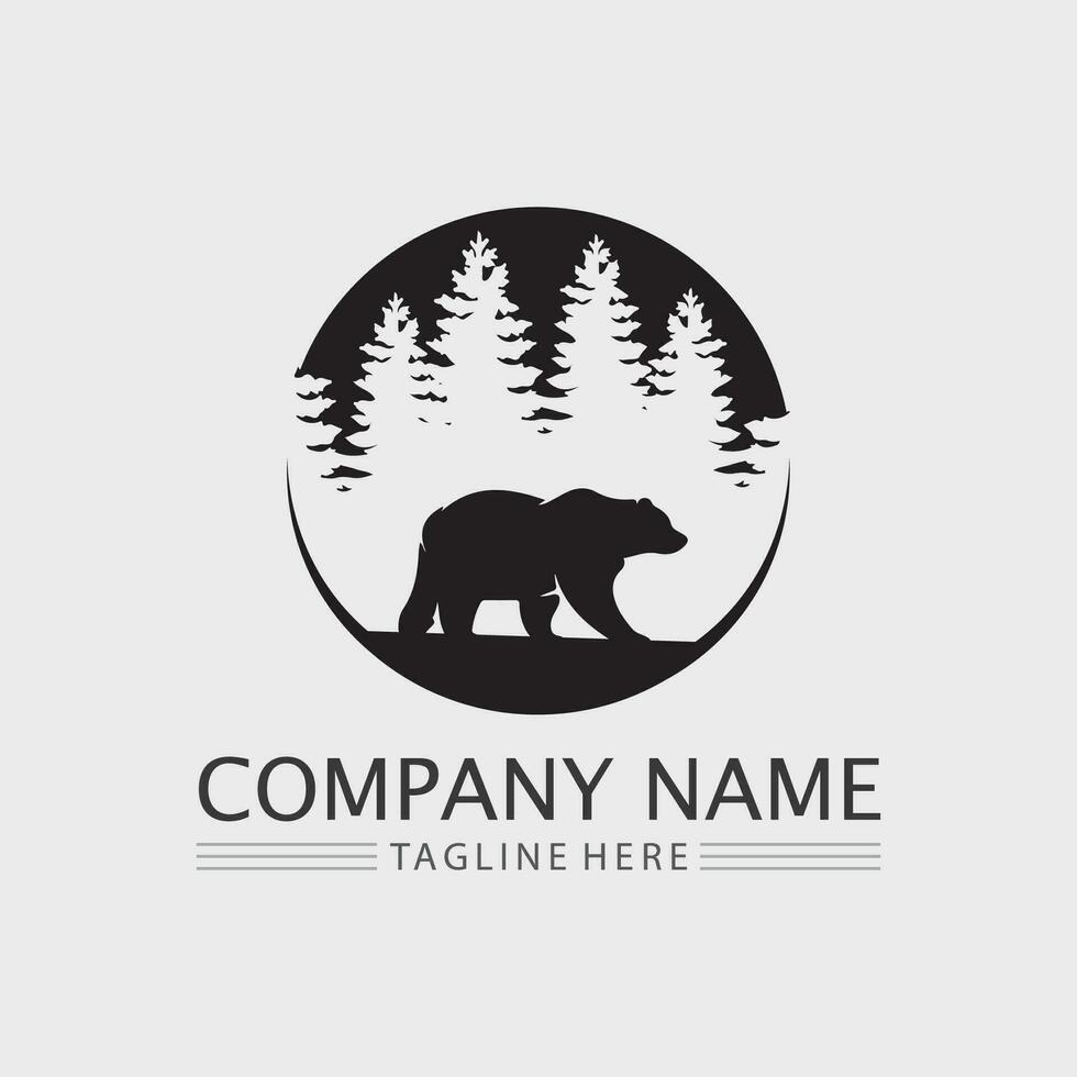 Björn logotyp och djur- vektor design grafisk illustration