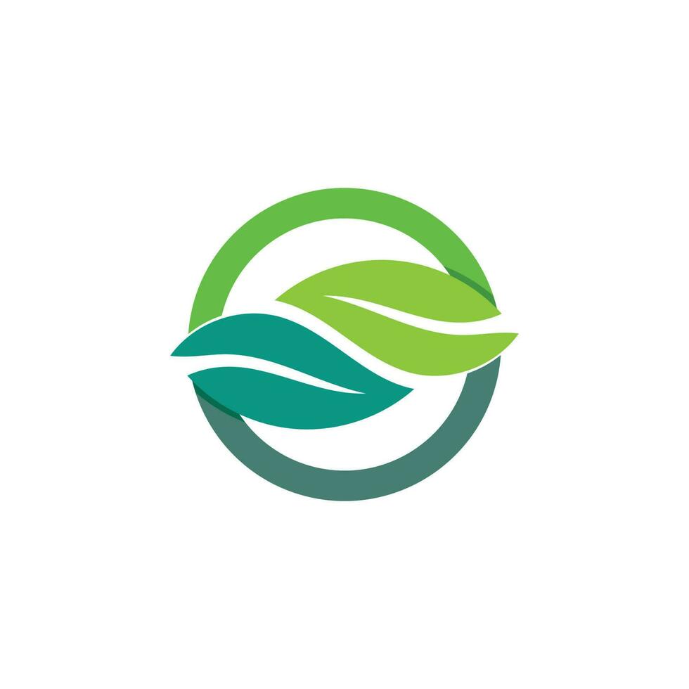 träd blad vektor logotyp design, miljövänlig begrepp.