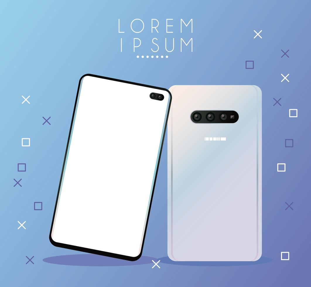 zwei Mockup-Smartphones Geräte-Symbole vektor